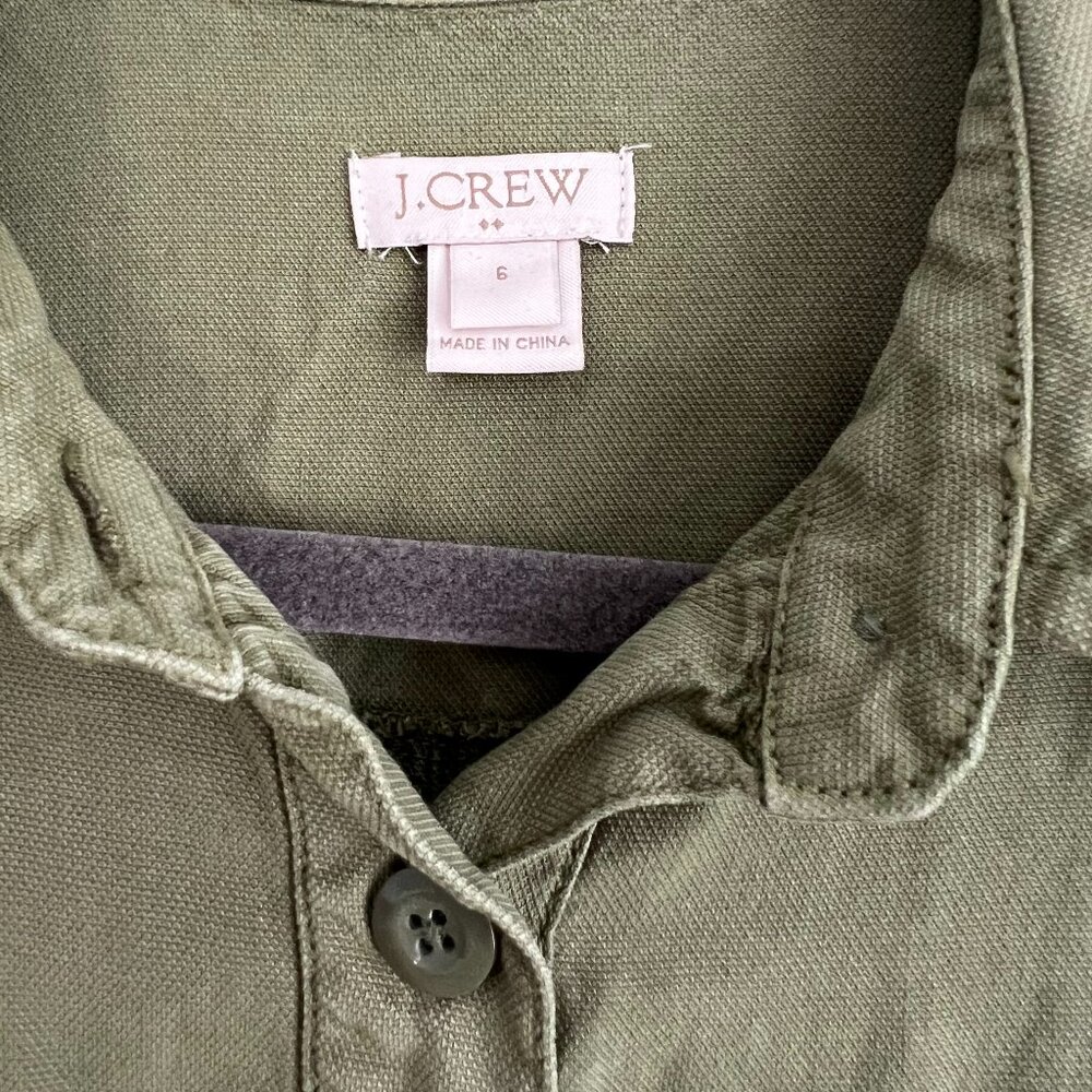 J. Crew Button Front Mini Utility Dress Size 6